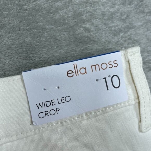 Ella Moss Womens White Mid-Rise Straight-Leg Pants Size 10 - d0422 - Picture 9 of 10